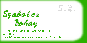 szabolcs mohay business card